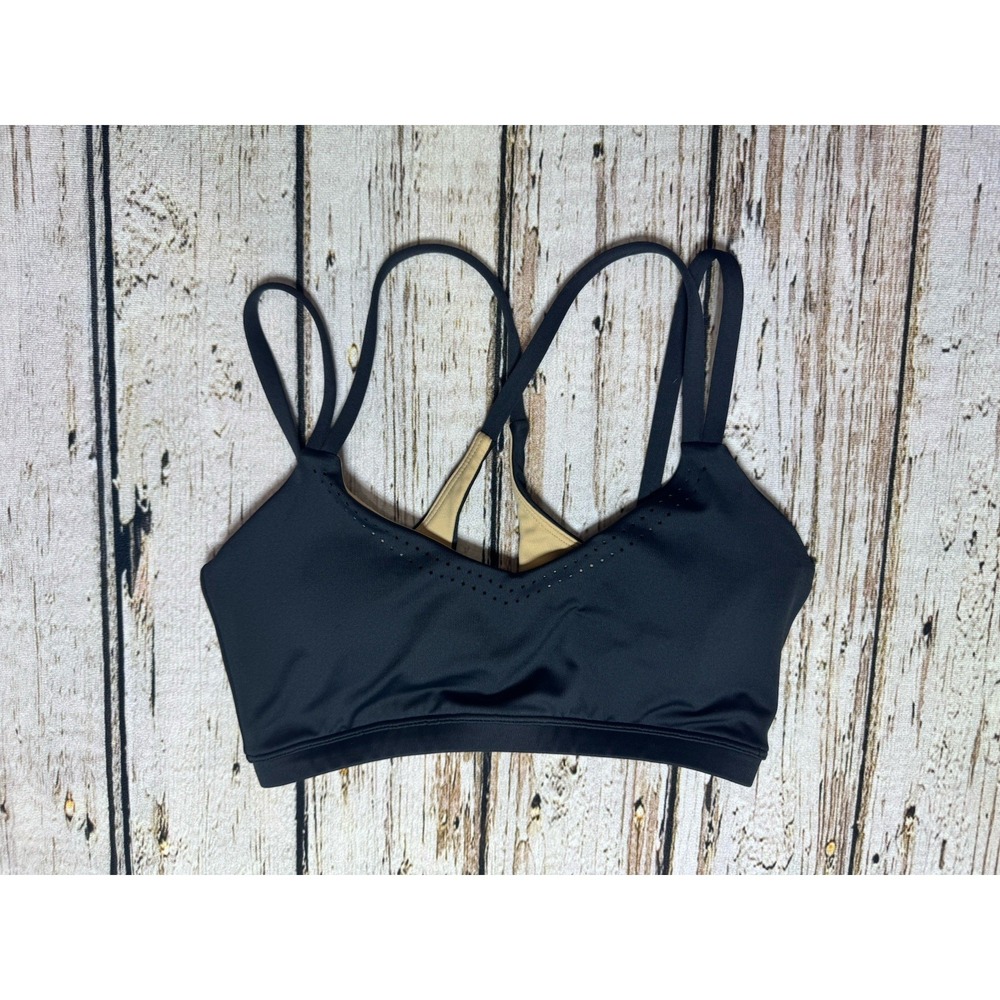 Buffbunny Sports Bra Criss Cross Back Strappy Black Athletic Top Small